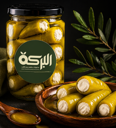 فلفل مخلل اخضر محشي لبنه