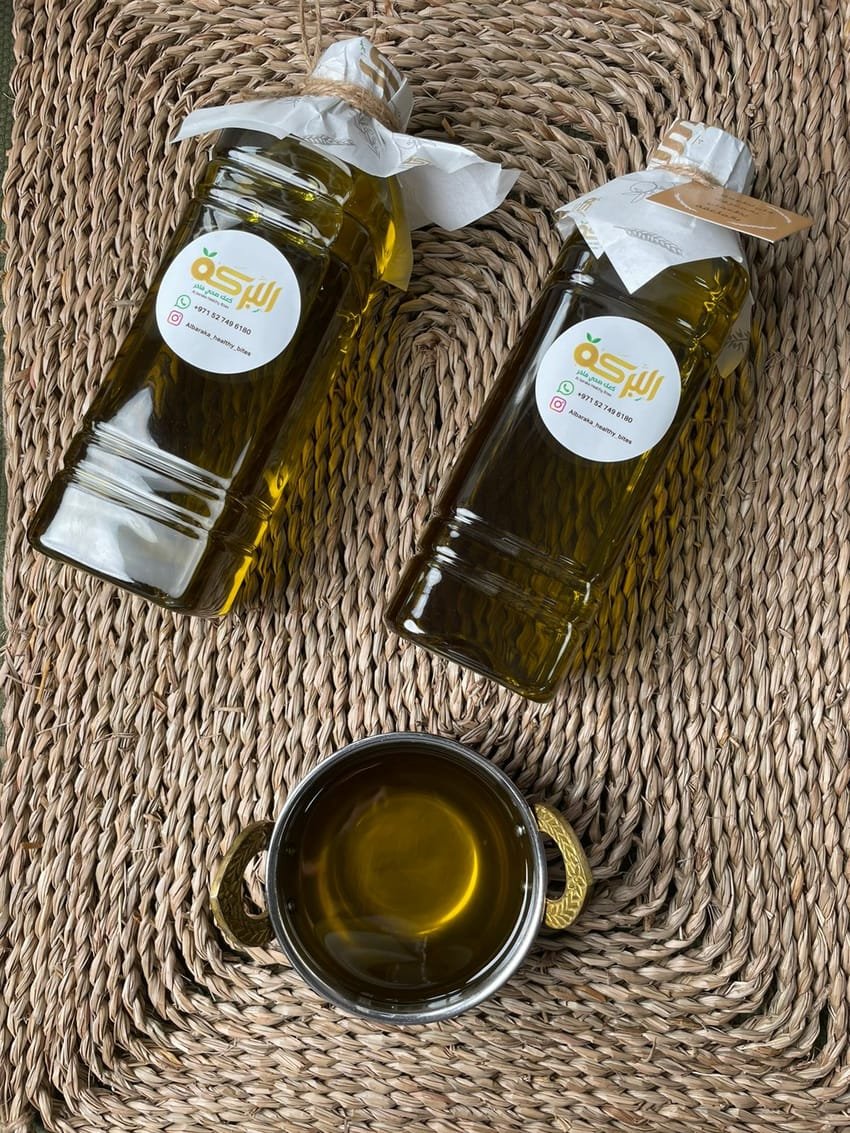 زيت زيتون بلدي انتاج هذا العام 1 لتر بعبوة زجاج